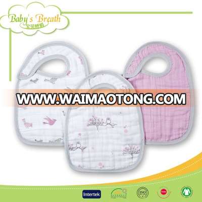 MSR017A anti-bacterial healthy 100% organic cotton baby muslin bib